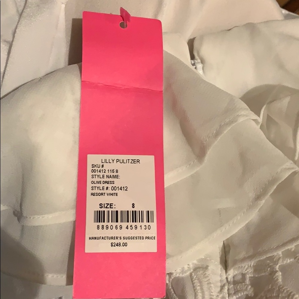 NWT Lilly Pulitzer “Olive” White Ruffle Tank Dress - Picture 4 of 11